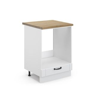 Vicco Armario Para Horno Empotrado Fame-line, Blanco Casa De Campo, 60 Cm, Et Roble Vicco