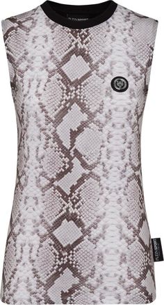 Plein Sport Tops, Dames, Grijs, S, Katoen, Tank Top Python