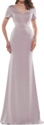 Colors Dress Cap Sleeve Gown In Dark Mauve