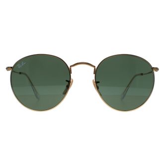 Ray-Ban Zonnebril Round Metal 3447 001 Goudgroen 53mm
