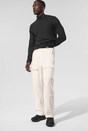 Alo | Polar Fleece Ridge Cargo Pants in Ivory White, Size: Large