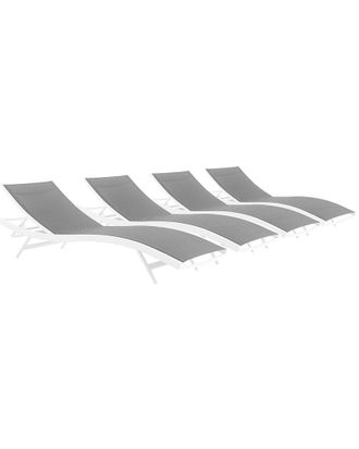 ModWay Glimpse Set Of 4 Outdoor Patio Mesh Chaise Loungers