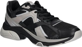 Michael Kors Leo Mixed-Media Trainer - Heren - Sneakers - Zwart - 41 EU - Leer - Schoenen