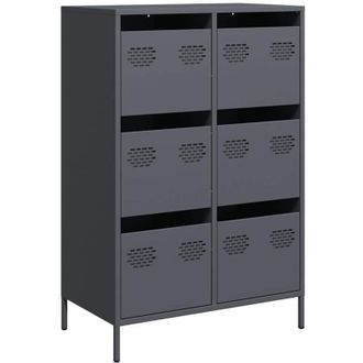 vidaXL Aparador Acero Gris Antracita 68x39x101,5 Cm Vidaxl