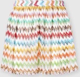 Missoni Viscose Lam&eacute; Shorts With Micro Zigzag in White & Multicoloured at Nordstrom, Size 40 It