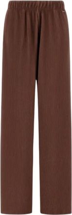 Herno Broeken, Dames, Bruin, S, Katoen, Resort Broek in Geplisseerde Jersey