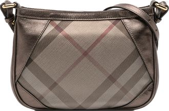 Burberry Pre-owned Womens Supernova Check Canvas And Metallic Leather Crossbody - Grey Textile - One Size