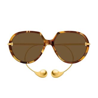 Bottega Veneta Tortoiseshell Acetate Round Sunglasses - Brown