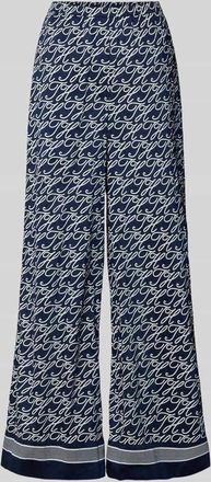 Tommy Hilfiger Wide Leg Hose aus Baumwoll-Seide-Mix in Ecru, Gr&ouml;&szlig;e XL