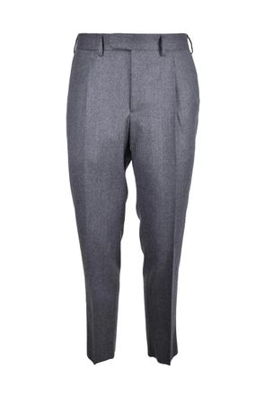 Giampaolo Tailored Grey Trousers with Classic Fit and Refined Details