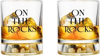 Godinger Set Of 2 On The Rocks Glasses