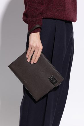 Ferragamo Leather Handbag, Mens, Brown