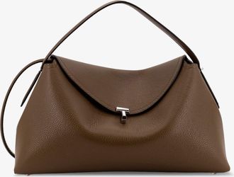 Toteme T-Lock hammered leather shoulder bag - TOTEME - gender_Woman