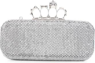 Alexander McQueen Long Knuckle Crystal-embellished Clutch Bag