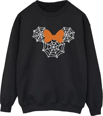 Disney Dames/Dames Minnie Mouse spinnenwebhoofd Sweatshirt (Zwart)