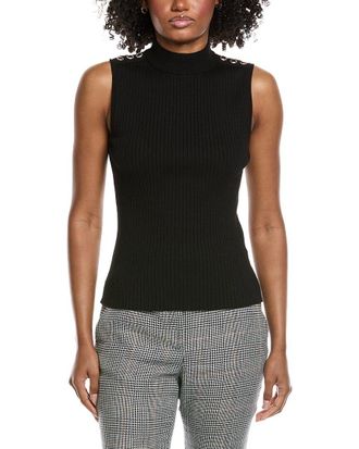 Elie Tahari Mock Neck Rib Top