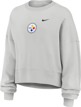 Nike Pittsburgh Steelers Primetime Phoenix Nike Womens NFL Oversized Pullover Crew in Grey | 01D70BB7L-CSV