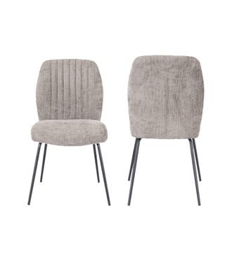 Home Heavenly Pack de 2 sillas de tela en color beige y patas negras 89 x 61 x 47 cm