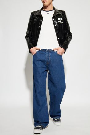 Courr&egrave;ges Jacket With Logo, Mens, Black
