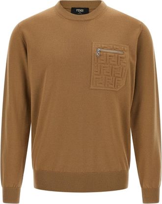 Fendi Beige FF pocket sweater