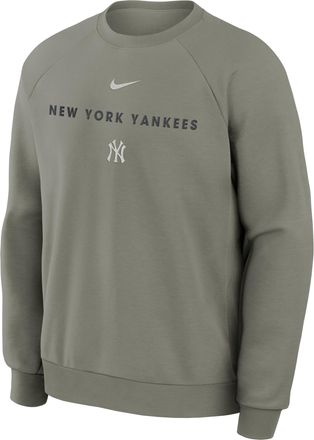 Nike New York Yankees Primary Nike Mens Dri-FIT MLB Pullover Crew in Grey | 03EKN05KNK-4QS