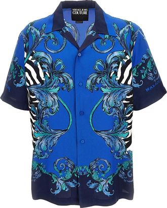 Versace Jeans Couture Short Sleeve Shirt - Heren - Korte mouwen Overhemden - Blauw - M - Overhemden