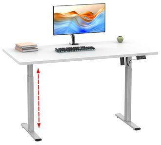 ebuy24 Ebuy24 - Escritorio Ajustable De Altura Vcm Estrecha Altura El&eacute;ctrica De 71-120 Cm Ajustable Dimensiones De Ordenador 110x50 Mesa De Oficina Lona (pla
