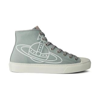 Vivienne Westwood Sneakers, male, Gray, 10 UK, Pearl Grey High-Top Trainers Logo