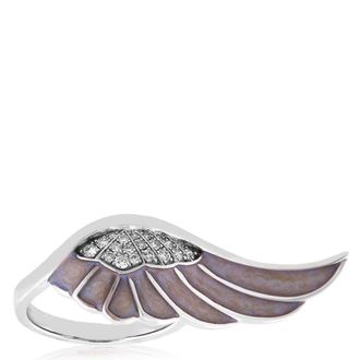 Garrard 18k White Gold Wings Reflection Ring, Size 52