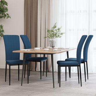 vidaXL Sillas De Comedor 4 Unidades Terciopelo Azul Vidaxl