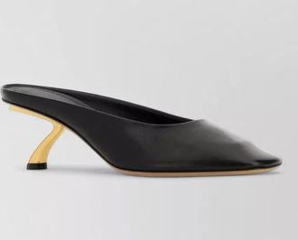Ferragamo leather safi 55 mules sculptural heel closed toe