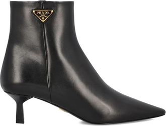 Prada Leather Pointed Ankle Boots Shoes
