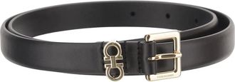 Ferragamo Fixed Belt With Double Hooks - female - Ferragamo - Belts - Black - 80 CM - Accessories