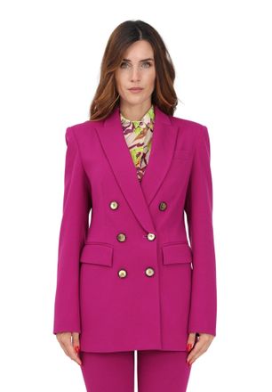 Pinko Womens Glorioso Stitch Fabric Jacket Blazer, Vib_Viola Buganville, UK 8