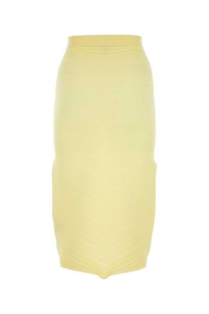 Bottega Veneta Womens Yellow Stretch Cotton Blend Skirt Giallo Completi