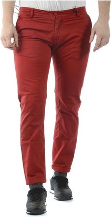 Daniele Alessandrini Jeans - Heren - Chinos - Rood - W33 - Katoen - Broeken