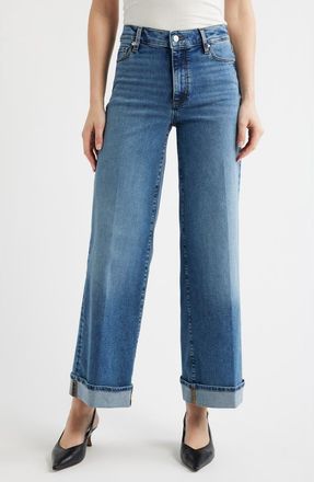 Frame Denim Le Slim Palazzo Cuffed High Waist Wide Leg Jeans in Canals at Nordstrom, Size 23