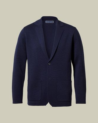 CHARLES TYRWHITT Merino Blazer - Navy Size XXL by Charles Tyrwhitt