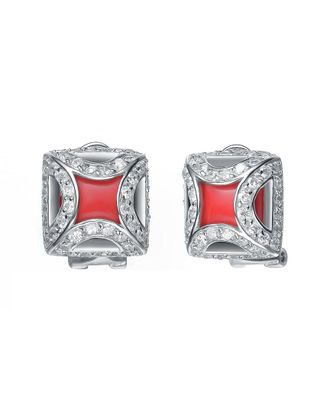 Genevive Silver Cz Earrings