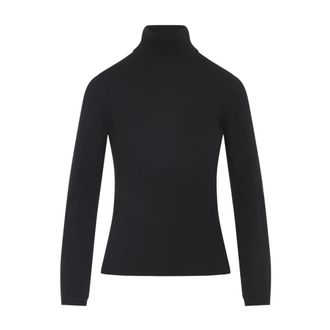 Max Mara Zwarte Kasjmiertrui Aw 25 - Dames - Cashmere truien - Zwart - L - Kasjmier - Truien & Vesten