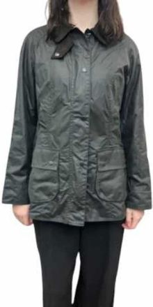 Barbour Jassen, Dames, Grijs, L, Katoen, Beadnell Wax Jacket