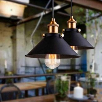 OEM Juego De 2 L&aacute;mparas Colgantes Industriales Retro, Casquillo E27, 26 Cm, Pantalla Met&aacute;lica, Para Restaurantes Y Cafeter&iacute;as