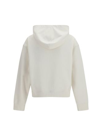 Palm Angels Mens Neck Logo Hoodie Off White Black Cotton; Elastane Sweatshirts Sweater