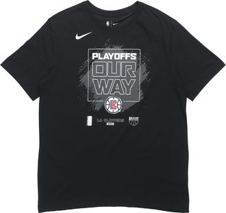 Nike NBA Los Angeles Clippers Logo Alphabet Printing Basketball Sports Short Sleeve Black DQ8987-010