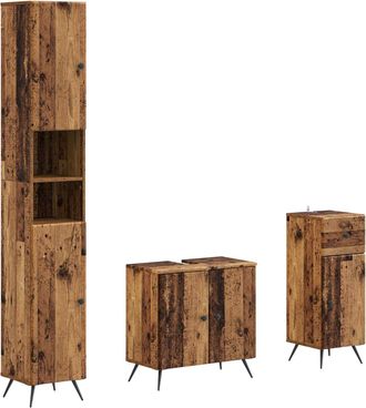 vidaXL Juego De Armarios De Ba&ntilde;o De 3 Piezas Breda Vidaxl