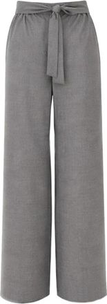 Max Mara Salpa Wijde Broek - Dames - Wijde Broeken - Grijs - XS - Wol - Broeken