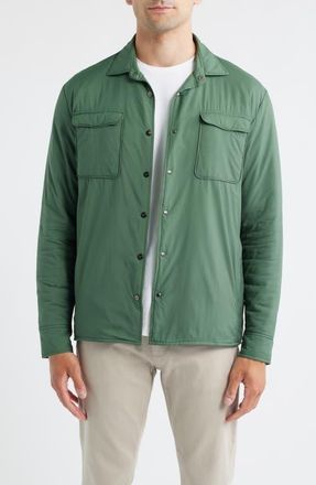 Johnnie-O Denzel Featherweight Nylon Snap-Up Shirt Jacket in Kelp at Nordstrom, Size Large