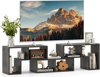 Costway Mobile Porta TV Combinabile con Ripiani Aperti, per TV Fino a 65 Pollici, Mobile TV di Legno per Camera da Letto, Soggiorno, Capacità di