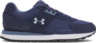 Under Armour Mens Essential Runner, Lightweight and Breathable Running Trainers with Suede Overlays, Mens Trainers with Rubber Outsole for Traction,Washed Navy / N