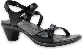 Naot Limit Slingback Sandal in Black Crinkle Patent Leather at Nordstrom, Size 11Us